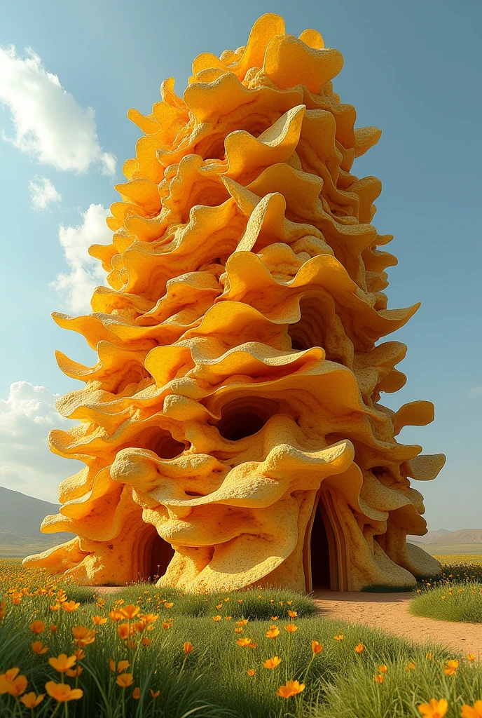 A building made of potato chips