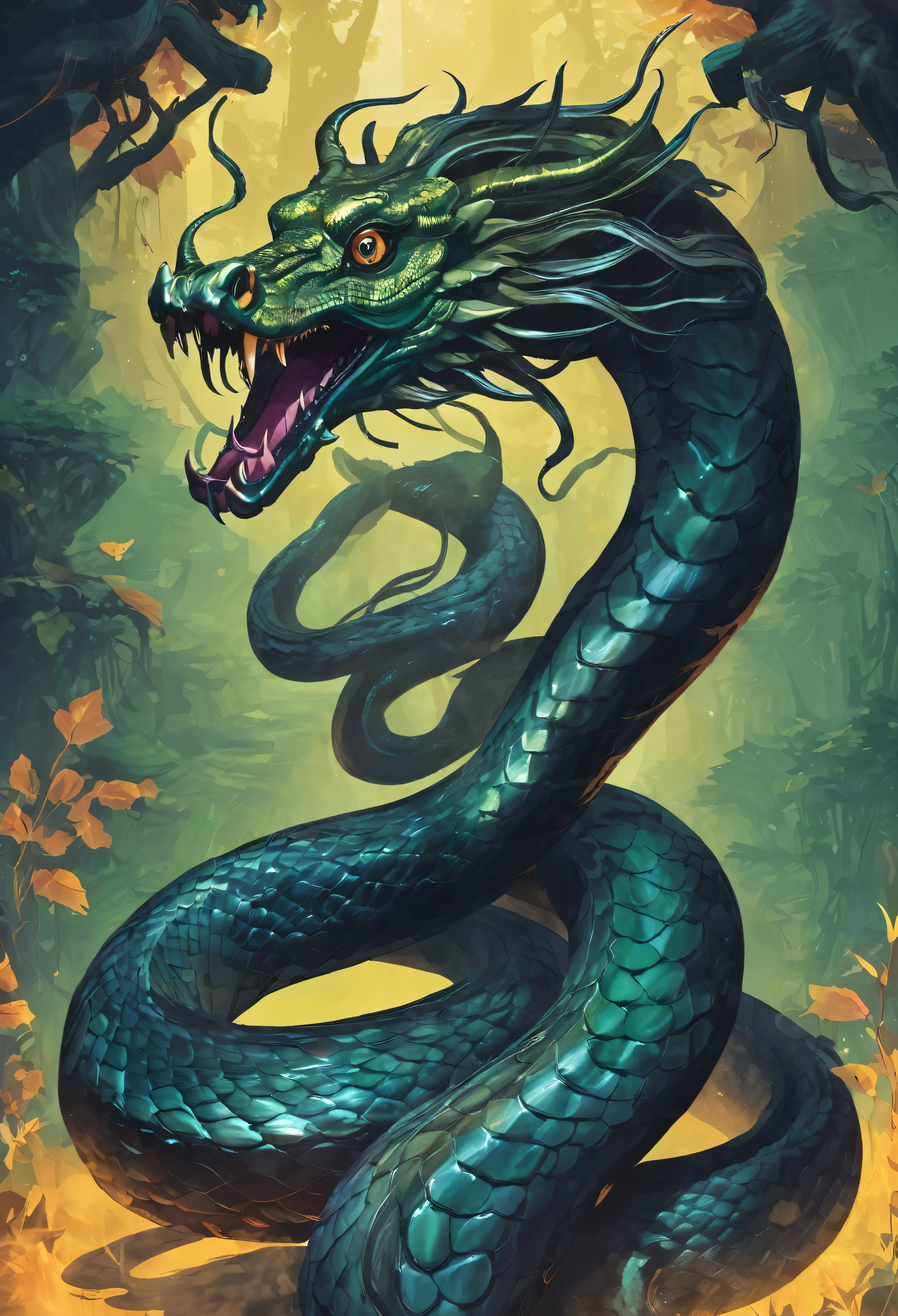 Create a detailed backstory for the Gorgon Serpent, exploring its origins, its relationship with other mythical creatures, and the legends that surround it. Consider how it interacts with humans and what moral lessons its tale might convey.