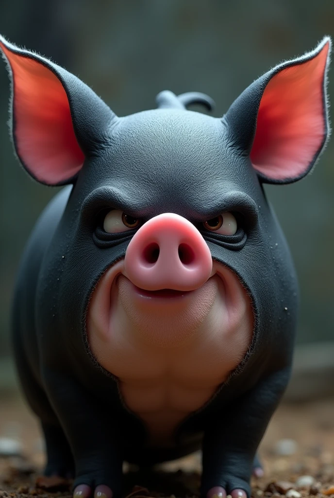 I need an image of an Angry Birds pig with a Batman mask