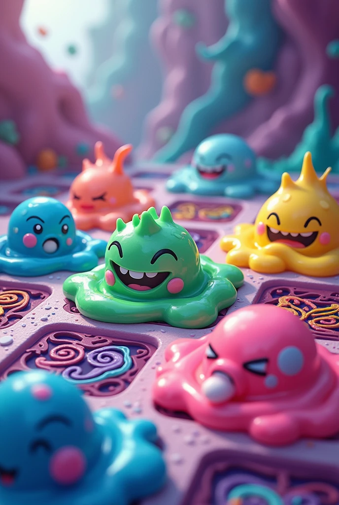 Slime board with different colors