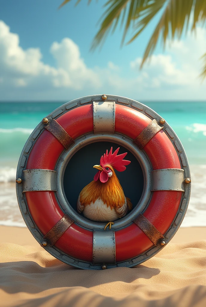 A round shield with lifeguards and.a hidden cock