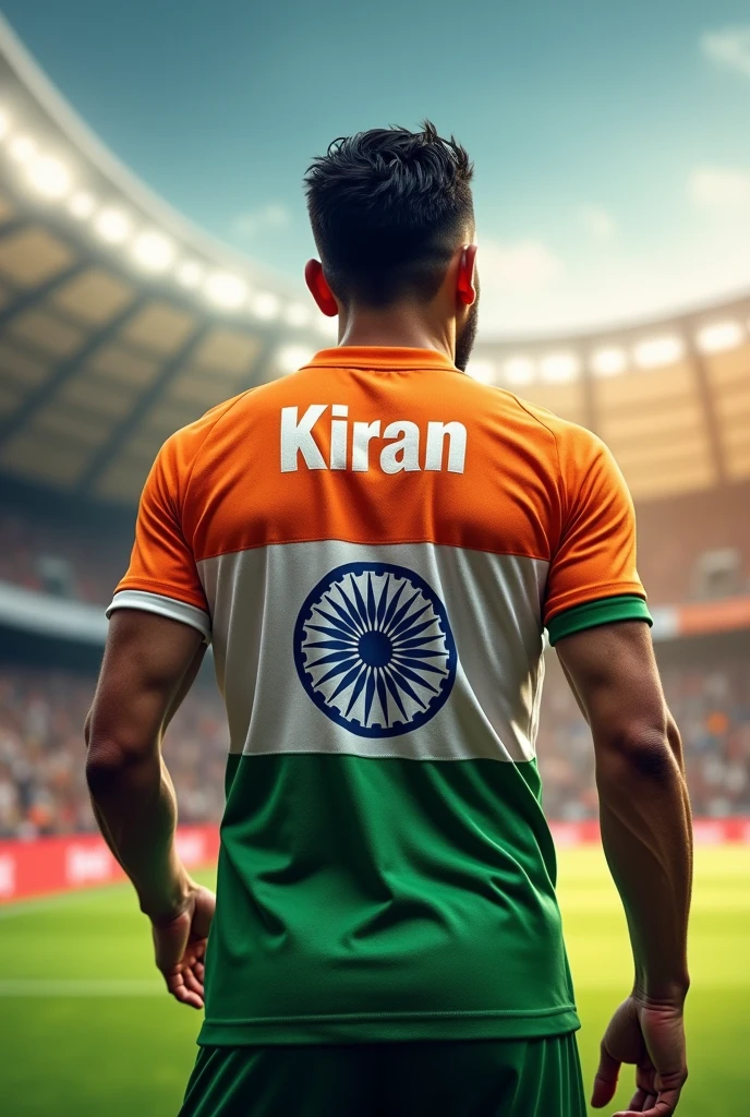 Indian flag jersey with Kiran name