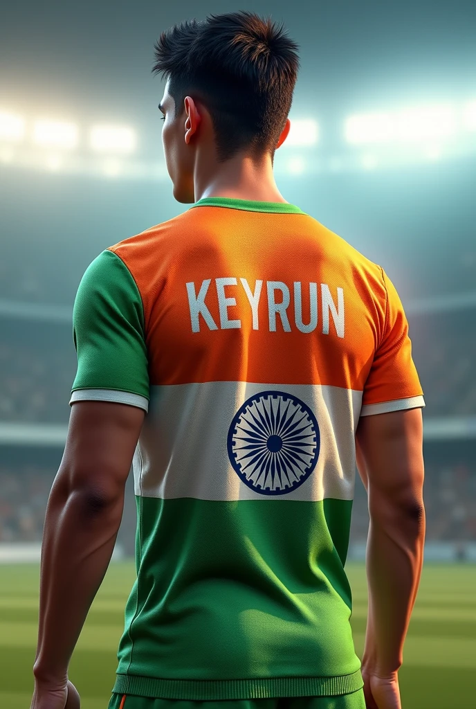Indian flag jersey with Keyrun name