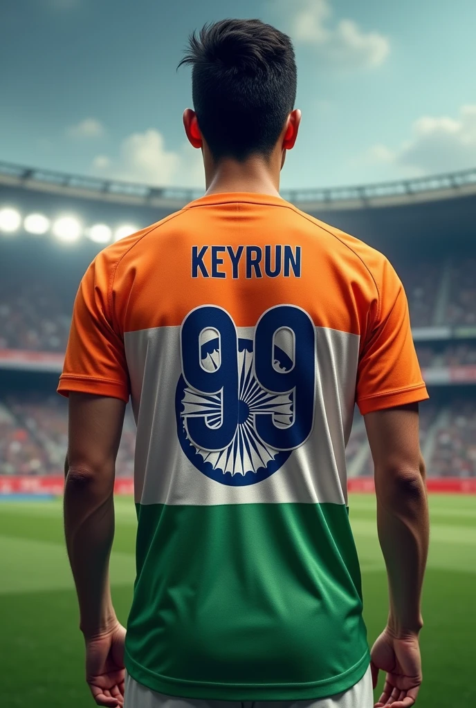 Indian flag jersey number 99 with Keyrun name 