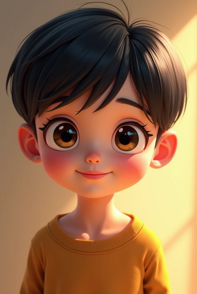 handsome and cute 17 year old boy with short black hair and a round face