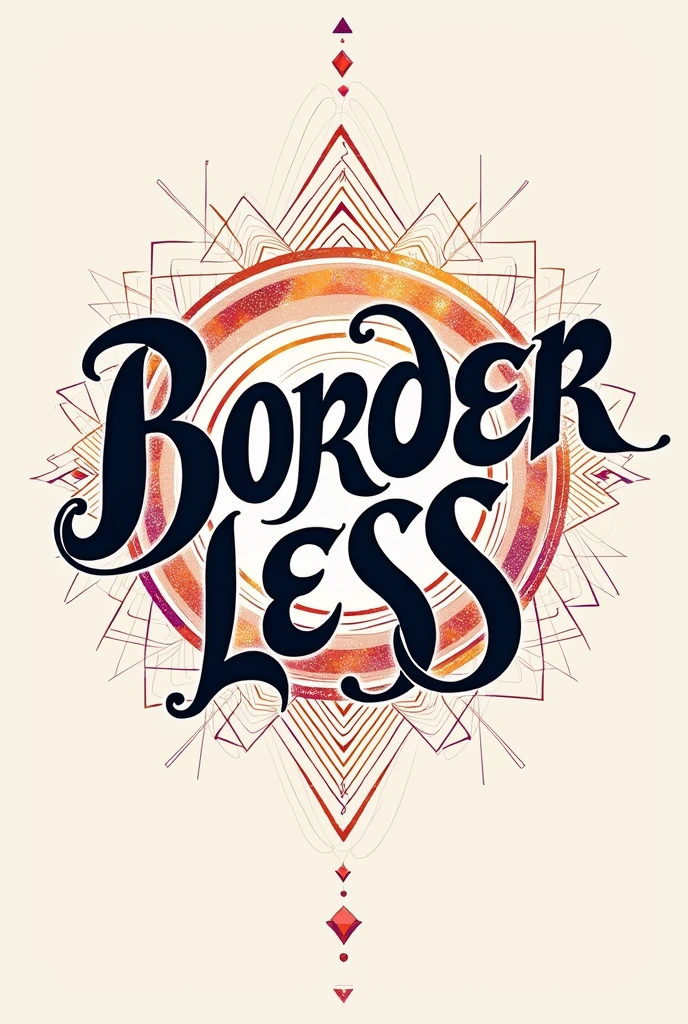 Text “BORDERLESS”, a stunning typographic poster, elegant calligraphy, minimalist layout, mesmerizing text compositions, dynamic letterforms, abstract geometric patterns, vibrant color palette, soft lighting, high contrast, visually striking, masterpiece