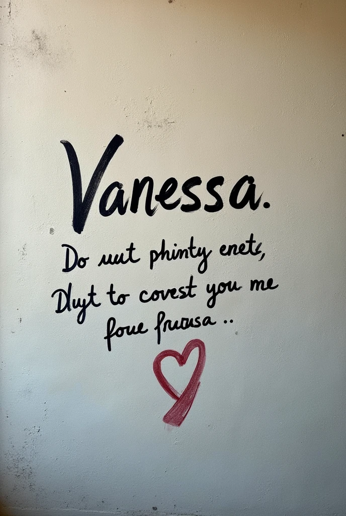A wall with writing that says Vanessa I love you