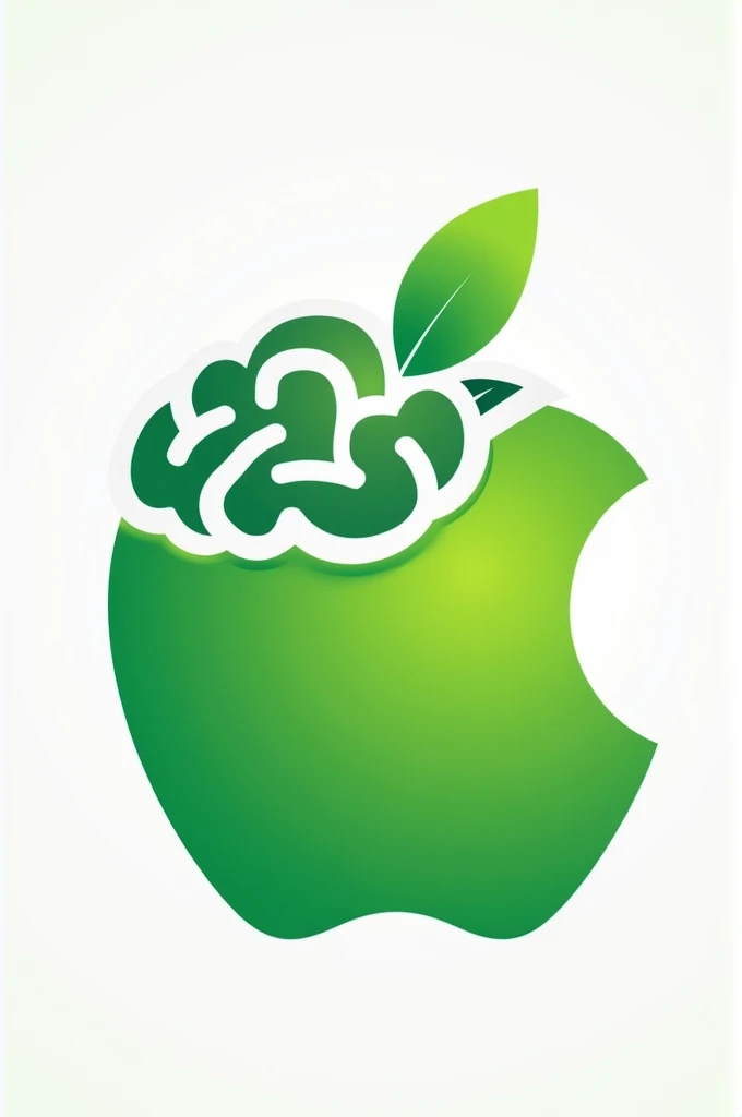 Logo combining a green apple with a brain