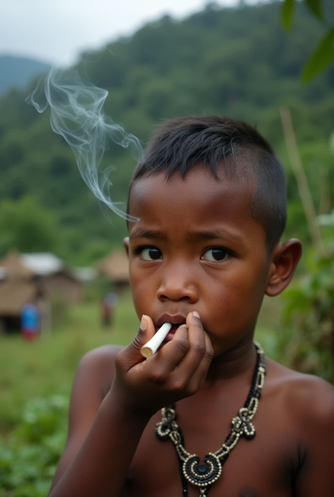 Papua new guinea boy smoking 