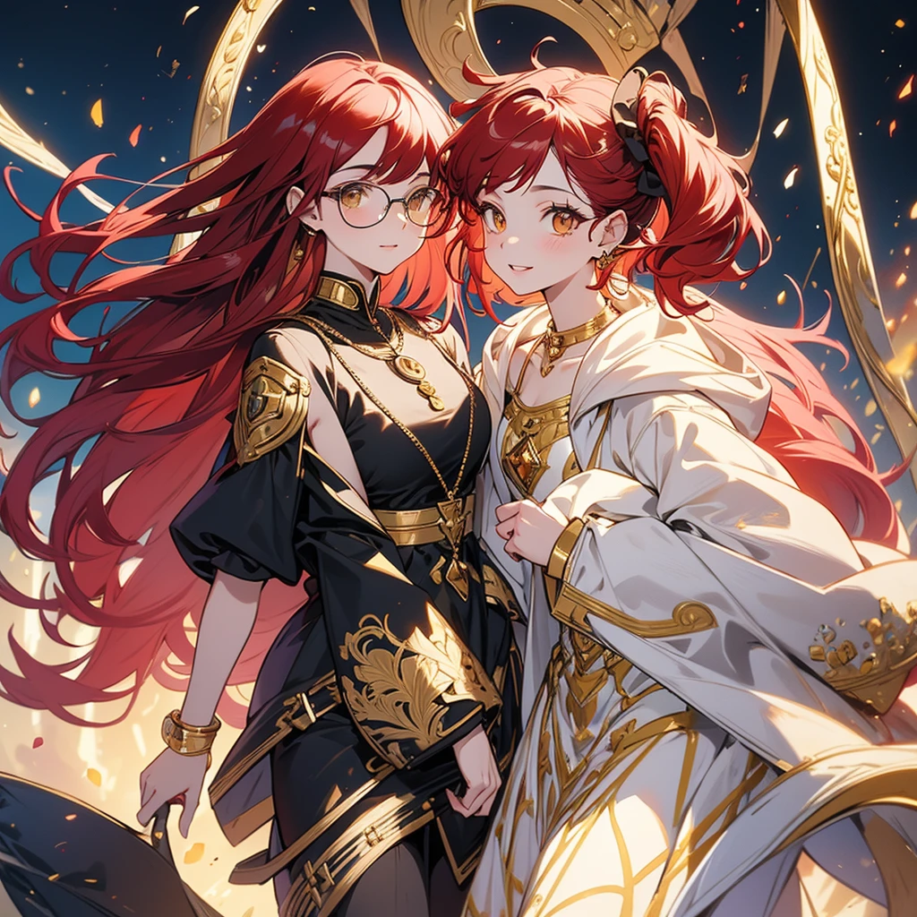 Masterpiece, beautiful art, professional artist, 8k, art style by sciamano240, very detailed face, detailed hair, detailed clothes, detailed fabric, perfectly drawn body, beautiful face, long hair, red hair , very detailed yellow eyes, wide smile, wearing trendy spring clothes, black thigh boots, black pencil skirt, glasses, pouty lips , rosey cheeks, sunny spring setting, , show details in eyes, upclose view, looking at viewer, on a date walking, purse on shoulder,