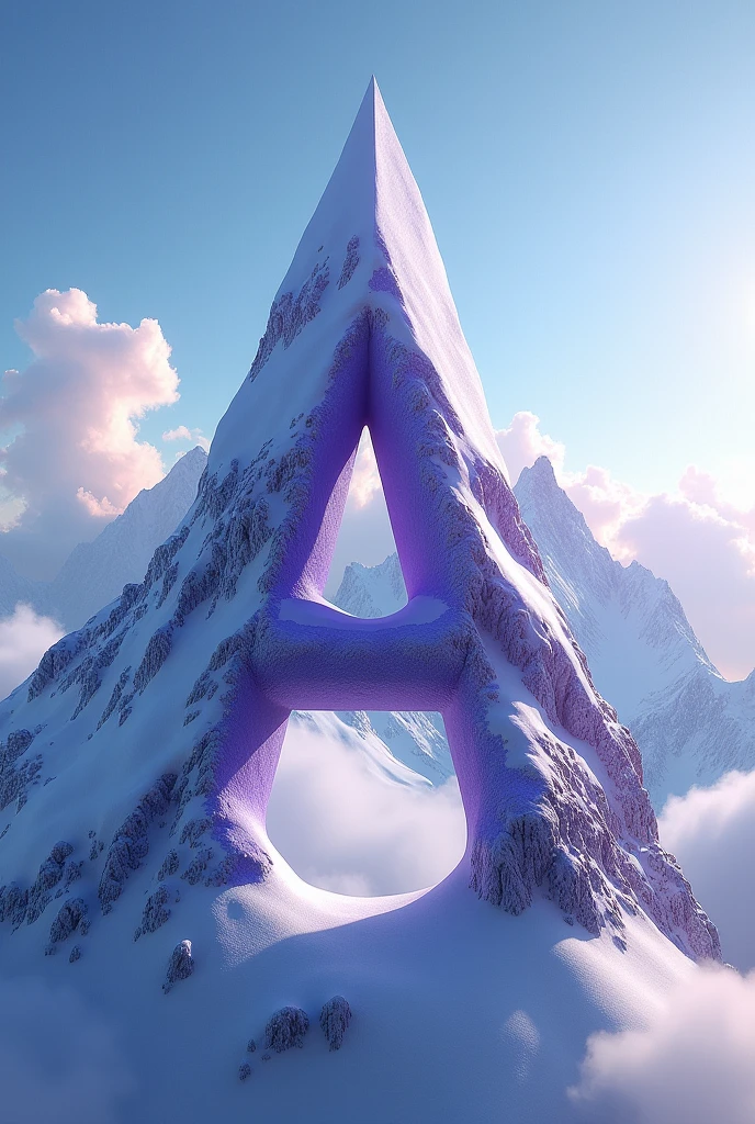 Make alphabet A like mountain
For logo make it in purple color code