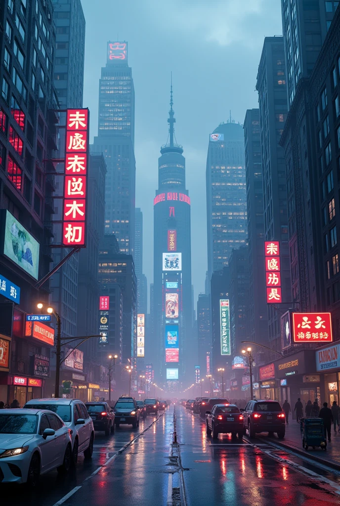 generates a vertical image of a video game city