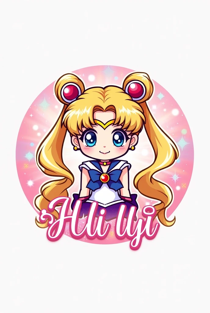 A Sailor Moon themed nail salon logo. The name of the salon is Nails by helga