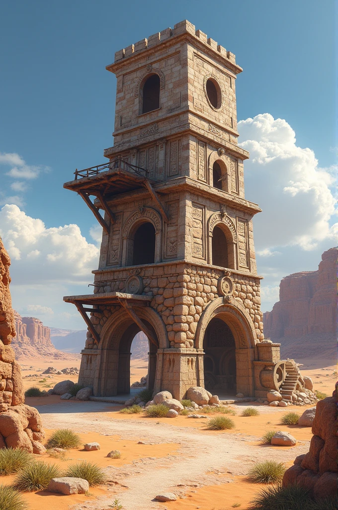 Stone mill in the desert