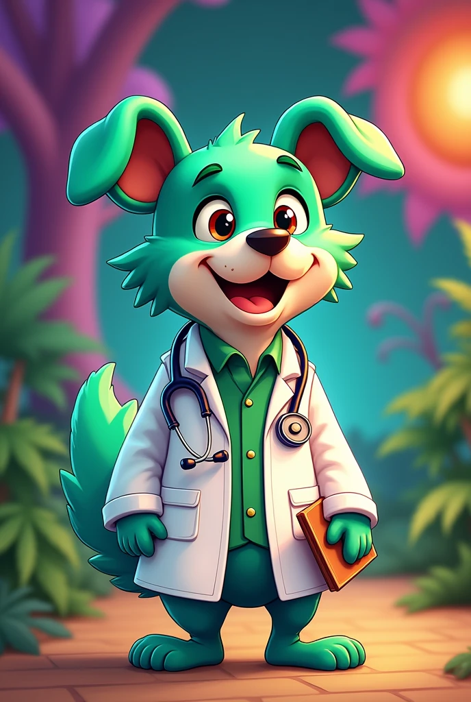 Animated marijuana doctor dog