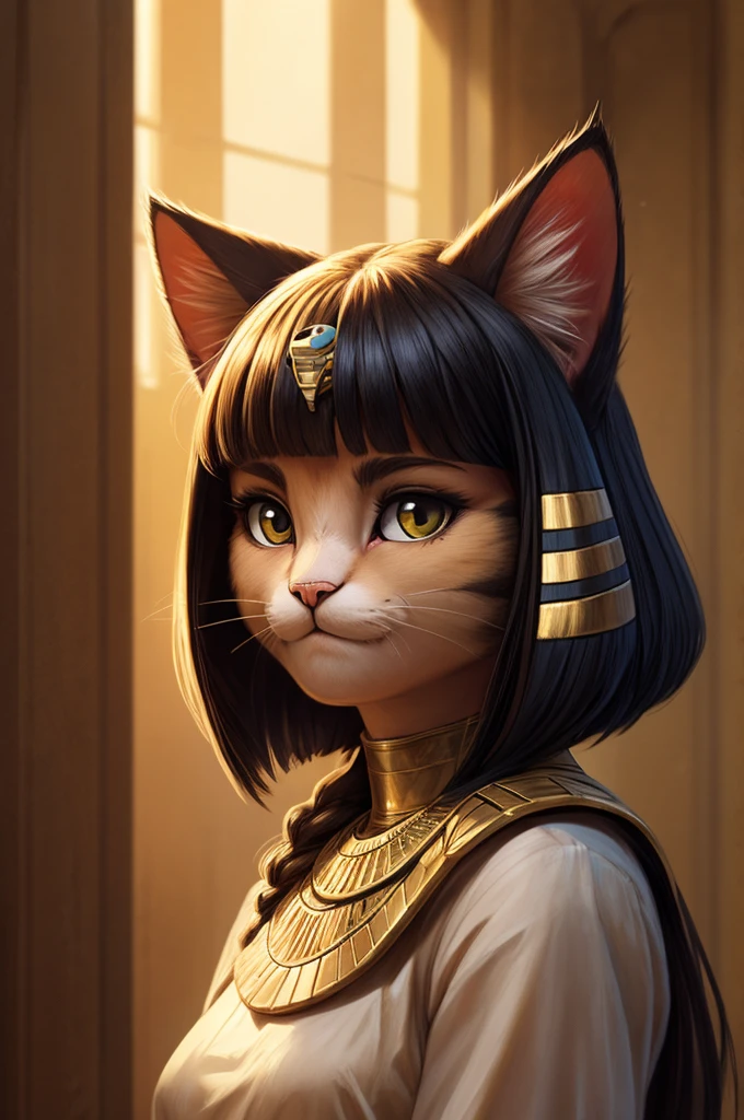 ((ultra quality)), by Akabur, ((masterpiece)), Hermione Granger cat, ankha, ((there are only cat ears)), ((there is a cat&#39;s tail in the back)) (brown-haired woman, hairlong), (Beautiful cute face), Charming, (cat nose), ((incredulous facial expression)), eyes are slightly closed, ((skin color brown)), ((detailed beautiful female eyes)), ((dark brown eyes)), (beautiful female hands), black claws, beautiful breasts, ((Subtle and beautiful)), (women's shirt, black skirt, tie), background: inside Hogwarts, women toilet, NSFW, full body, sitting cross-legged, visible pussy, focus on crotch, after sex, bukkake, holding cauldron with cum