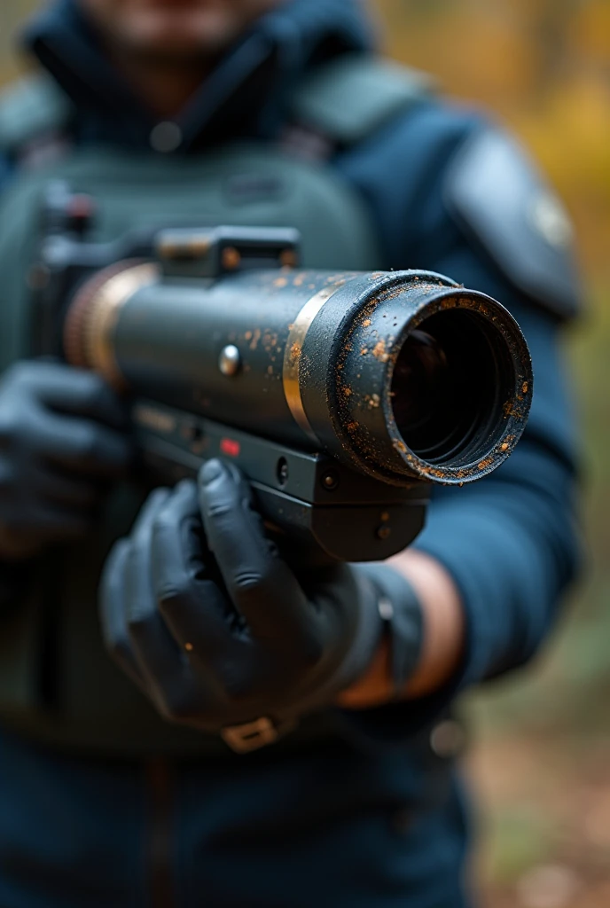 closeup of arm cannon in wide screen