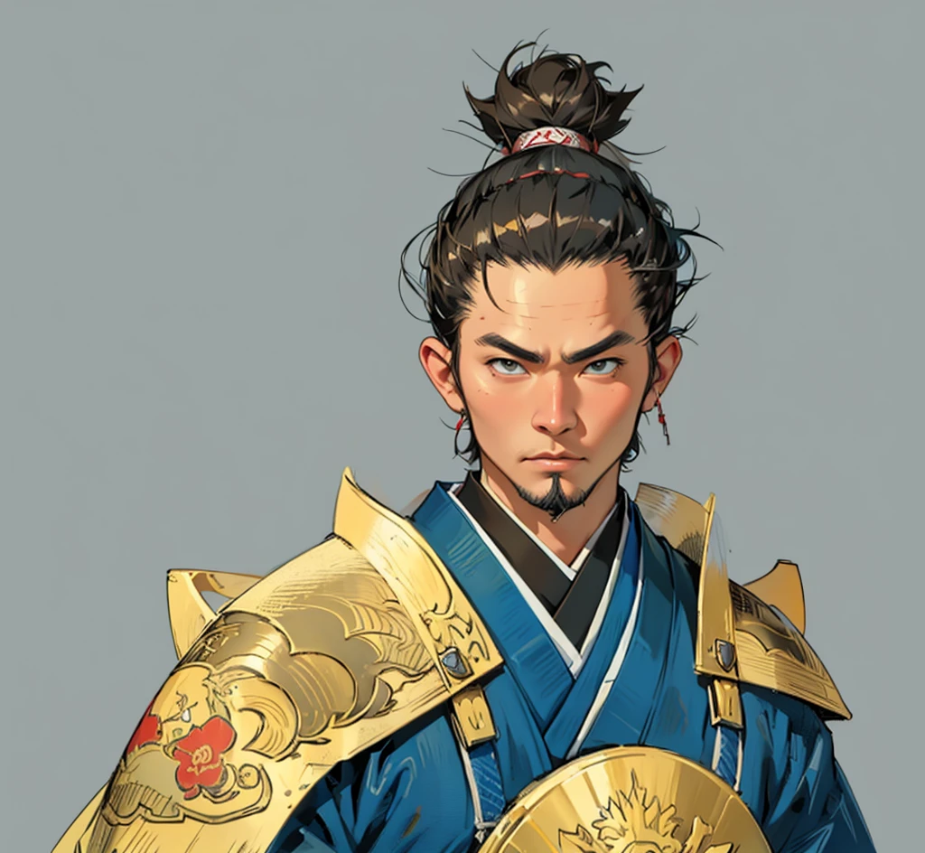 Need to create art for MMORPG, centered on a Japanese setting. digital painting, man, Samurai. Asian