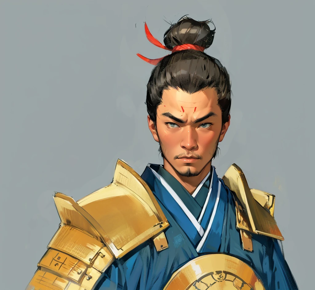 Need to create art for MMORPG, centered on a Japanese setting. digital painting, man, Samurai. Asian