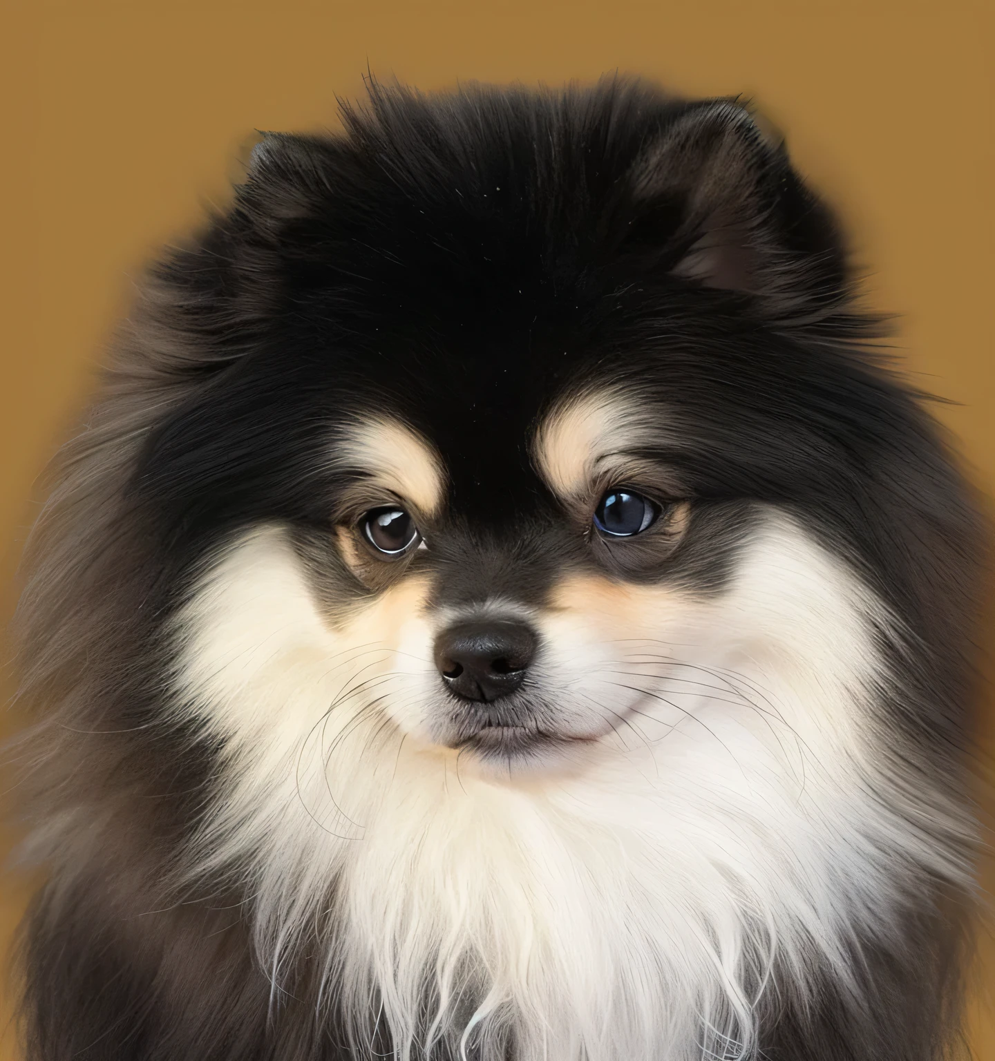 a very cute furry dog, hair drawn like cartoons, Perfectly drawn Eyes, eyes like a cartoon, gorgeous eyes, perfects eyes, She is very happy, She is smiling, the image is very detailed