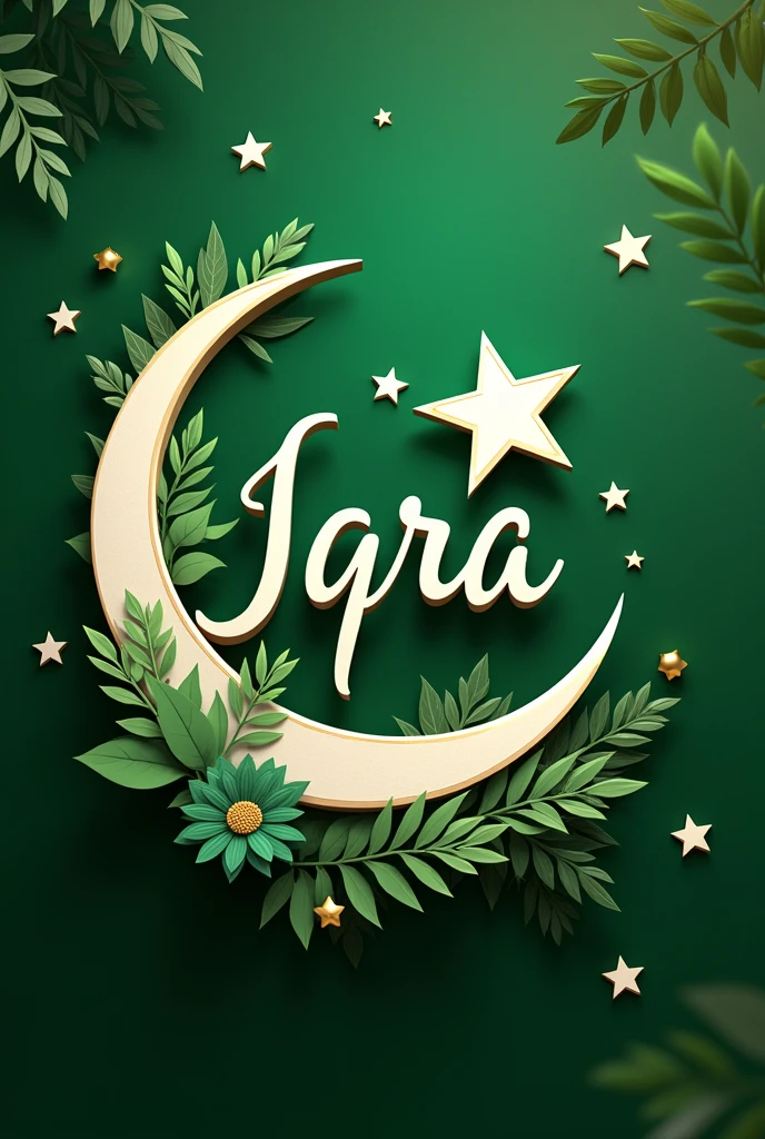 Make a display picture for Pakistan independence day name Iqra 