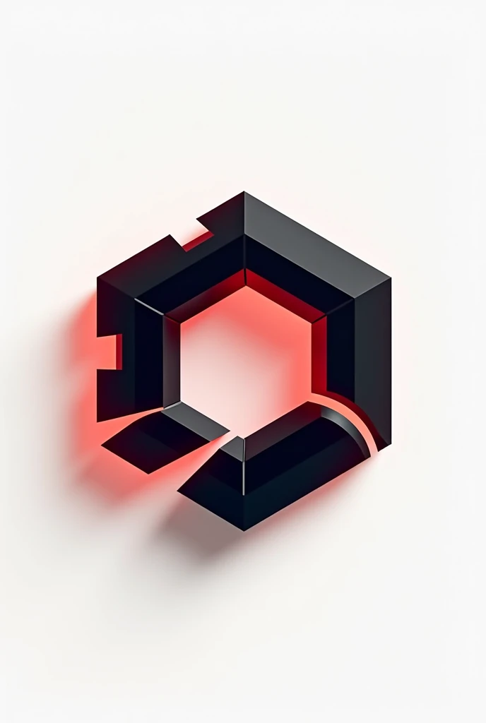 Abstract engine logo, black , red
