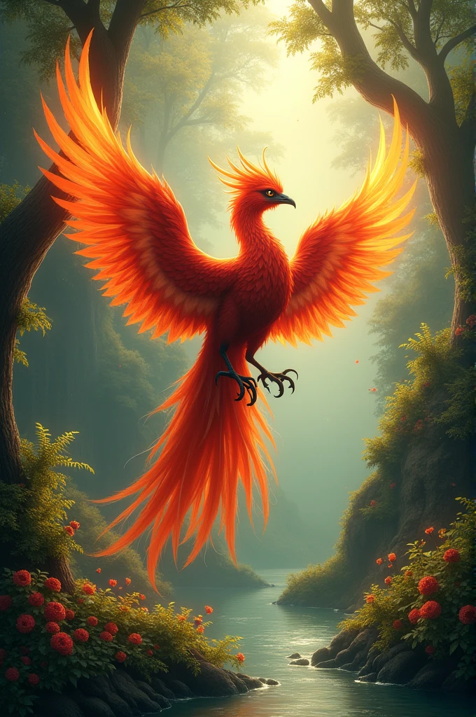 Phoenix bird caring for the environment
