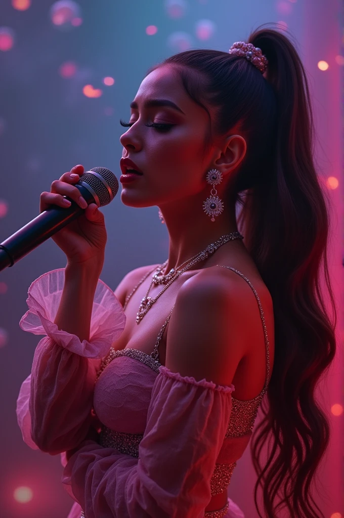 Ariana singing, Ariana singer, Ari voice, make me a song about love, soul/trap, harmonies, female vocals, in the style of Ariana grande 2019, thank u next beat, thank u next album