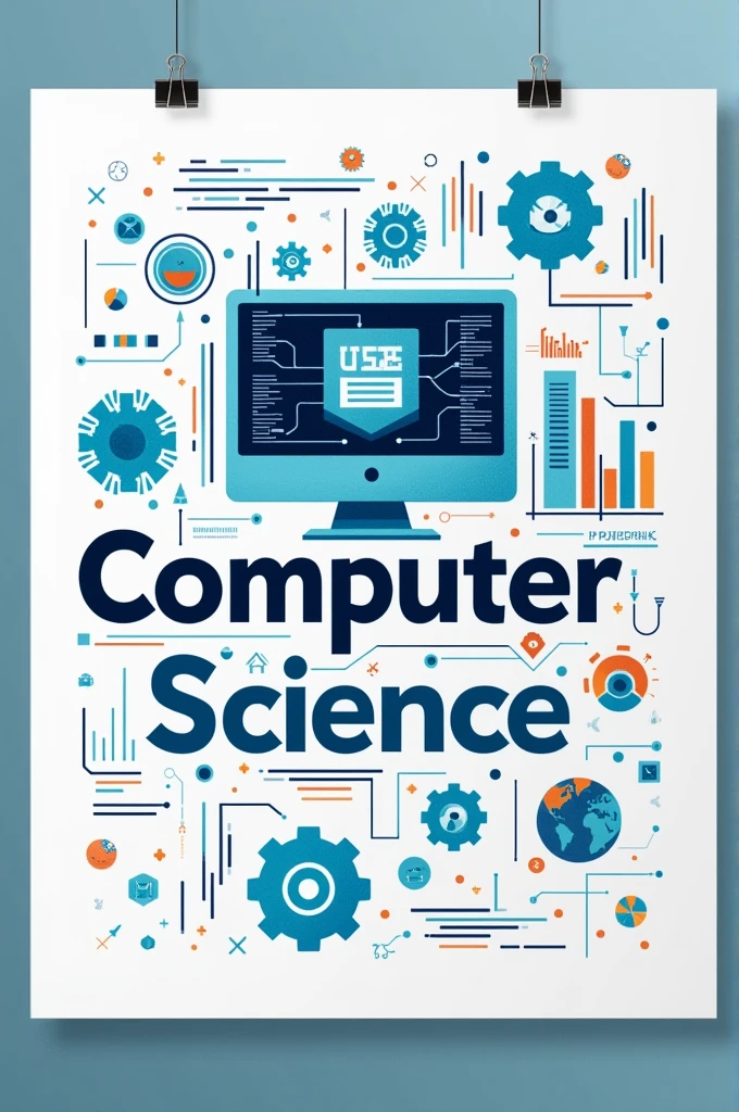 course print "Computer Science" with logo related to the course 