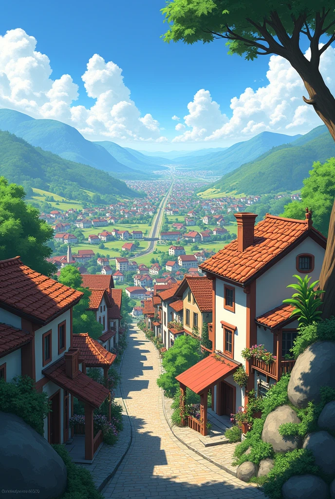 The town of Bonta wafku with a view of the city center