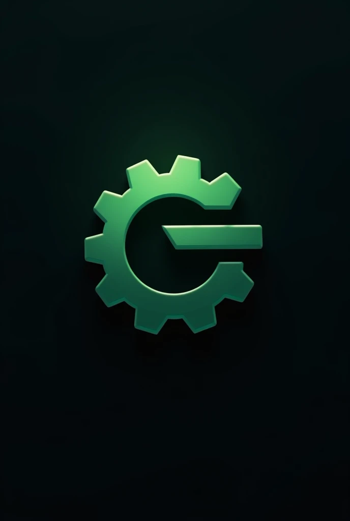 Abstract engine logo , black , dark green, 2D 