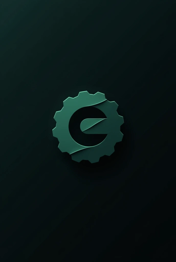Abstract engine logo , black , dark green, 2D