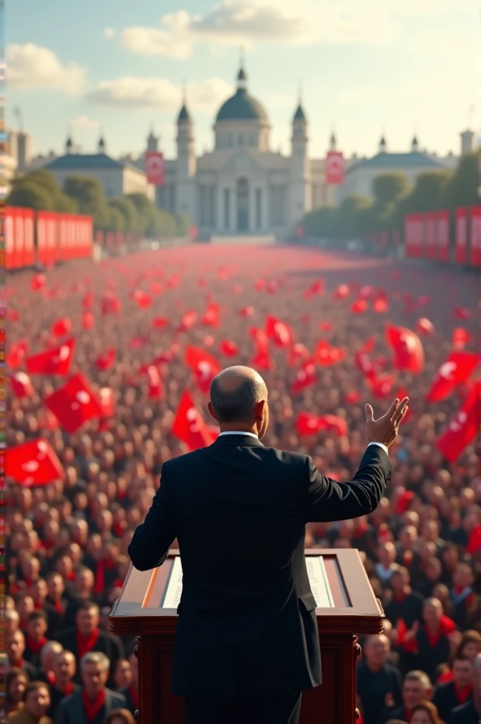 Erdogan is holding a rally.