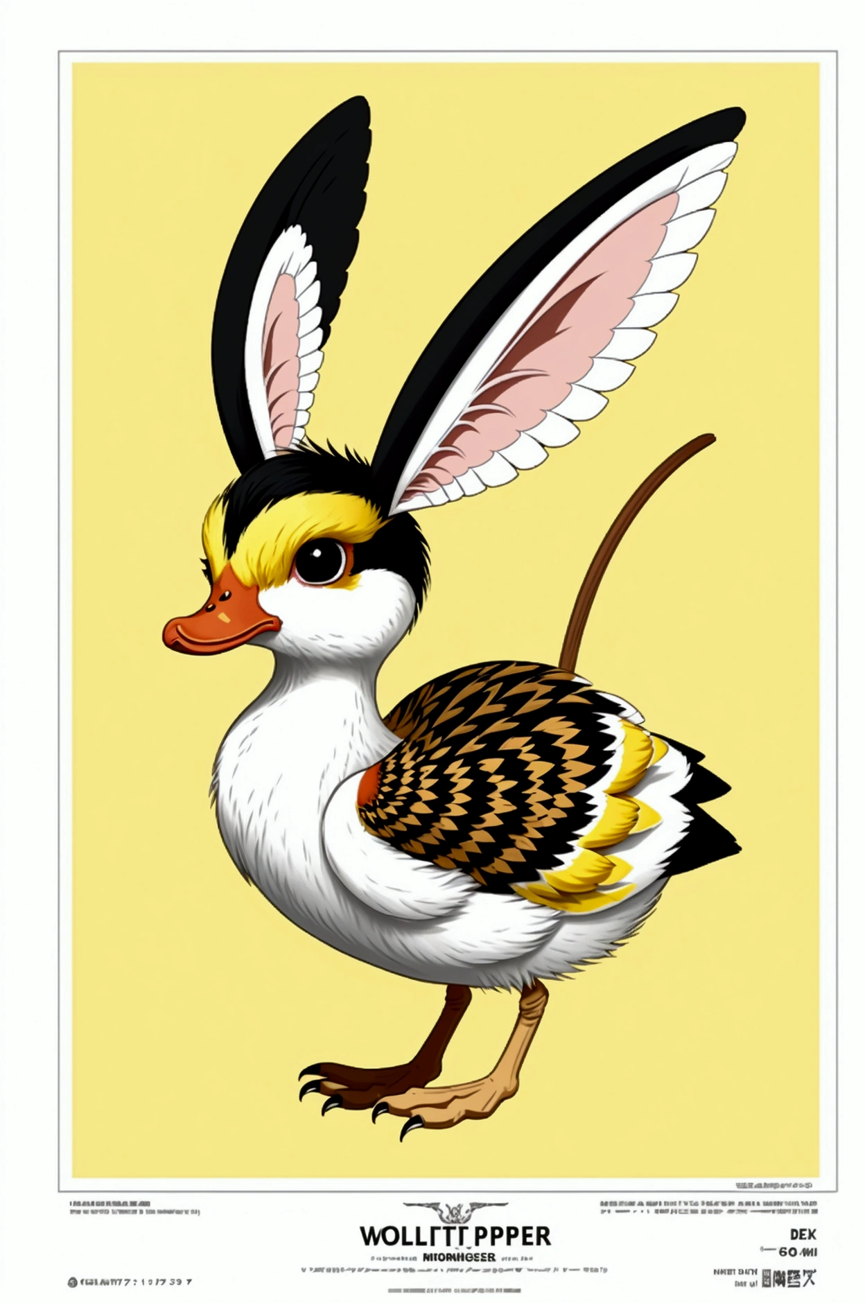 Wolpertinger made of duck + Hase + mouse + In bright colors + Anime to print on request 