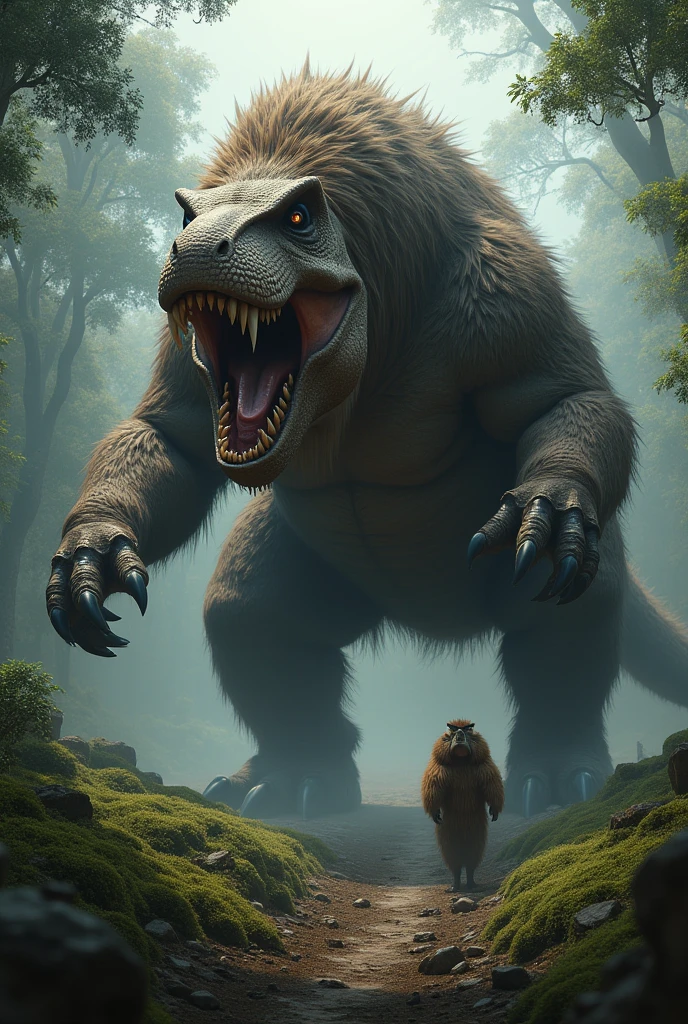 Merge a tyrannosaurus with a challapa