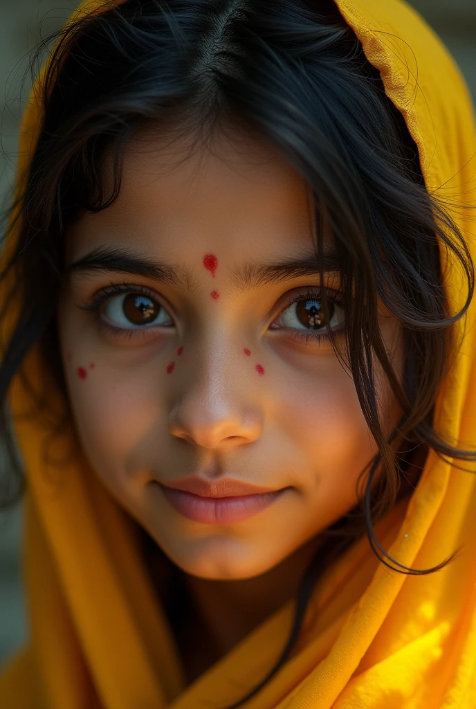 Pakistani girl with yellow  black face