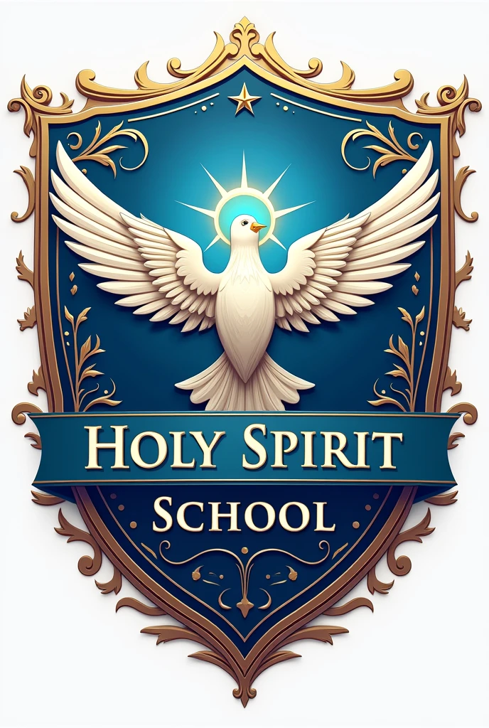 school logo with the name "Holy Spirit" cerulean