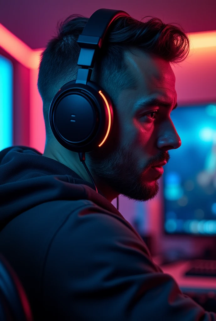 gaming logo ,a man with headset