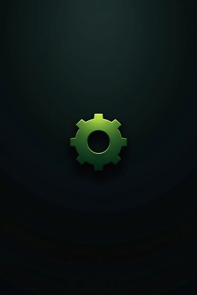 Abstract engine logo , black , dark green, 2D