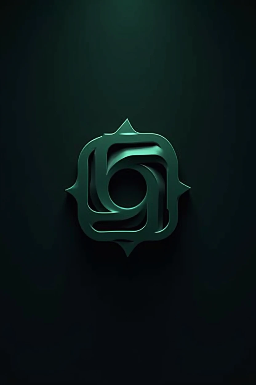 Abstract engine logo , black , dark green, 2D 