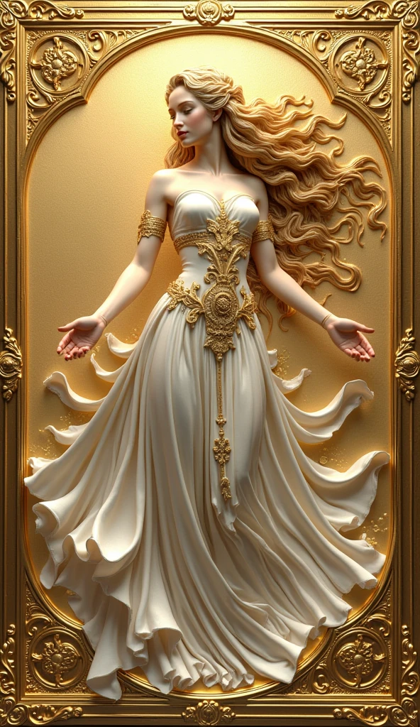 make a ddc type of amino, with several mythological details (gold and white), written "elysée"