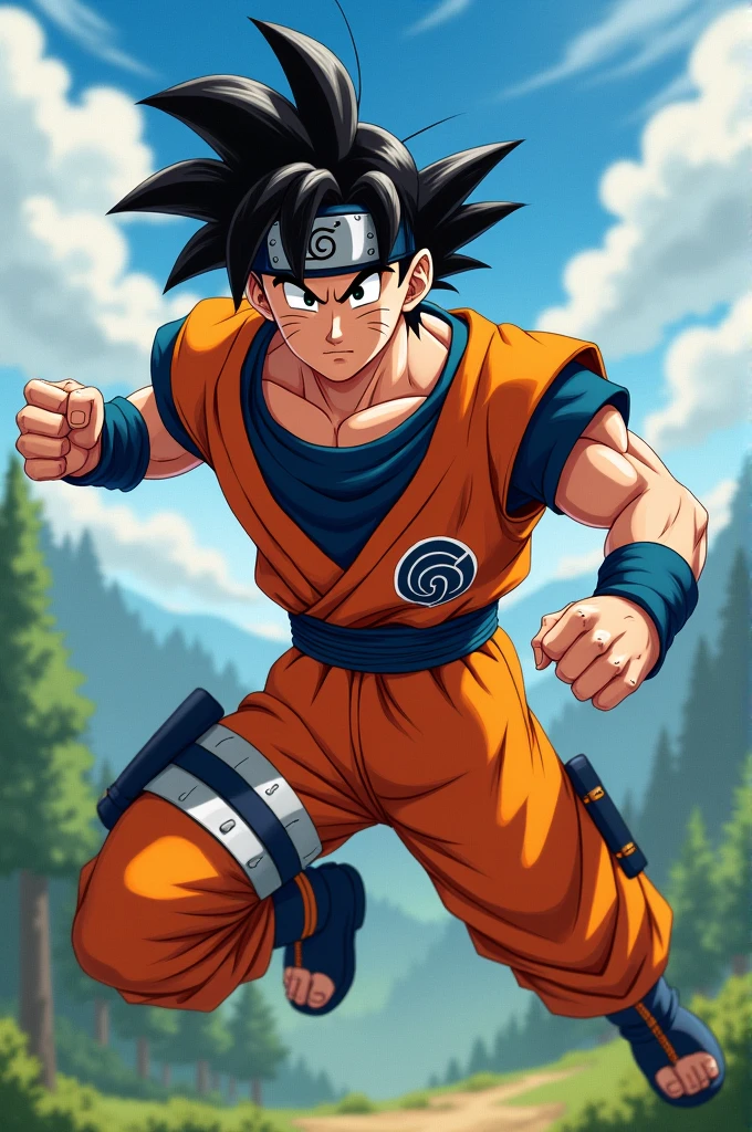 Goku dressed as Naruto