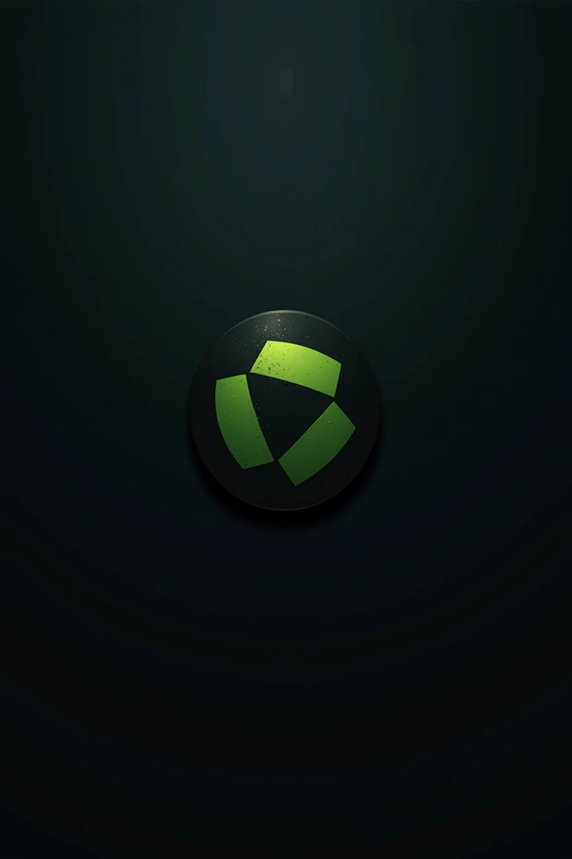 Abstract engine logo , black , dark green, 2D