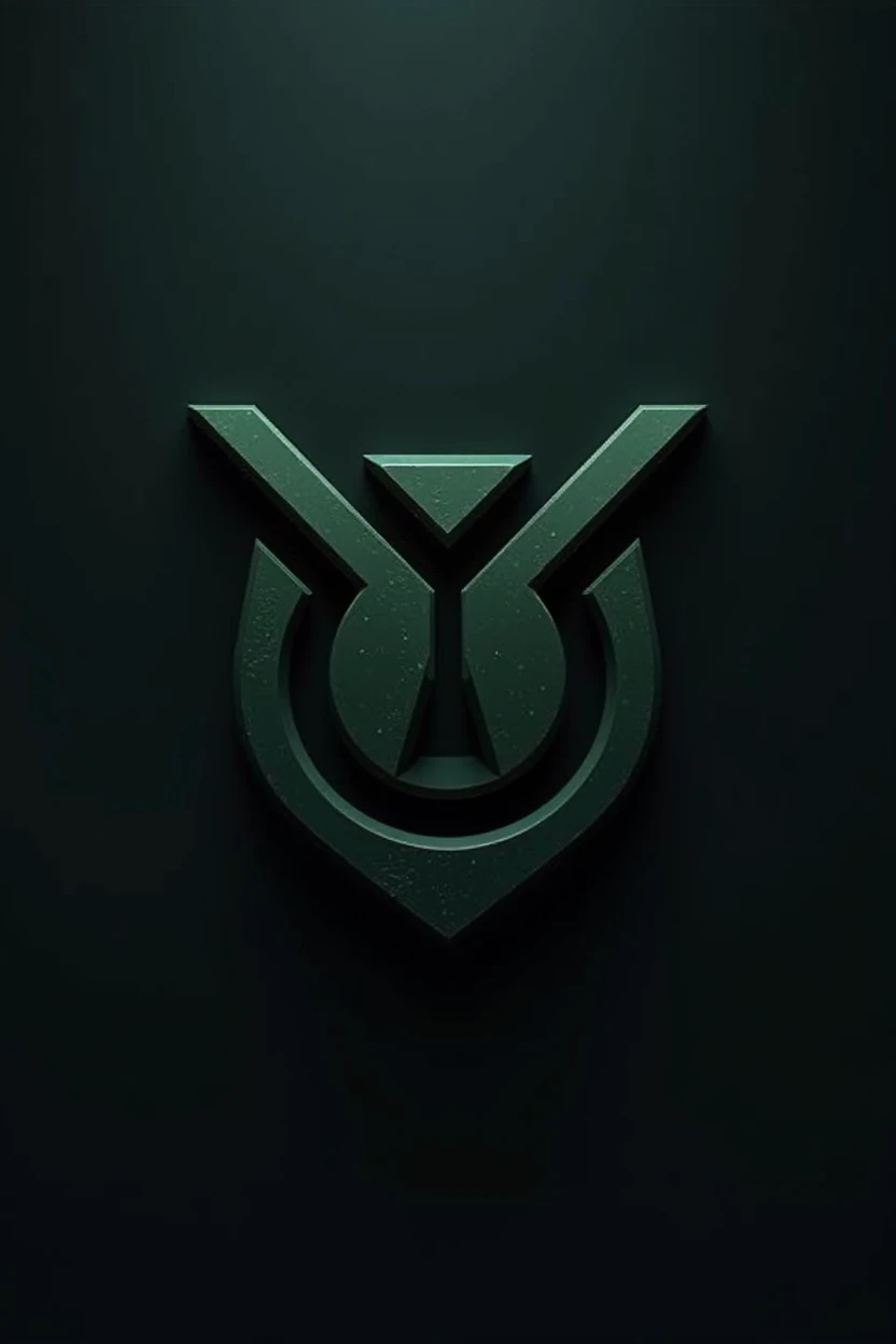 Abstract engine logo , black , dark green, 2D 