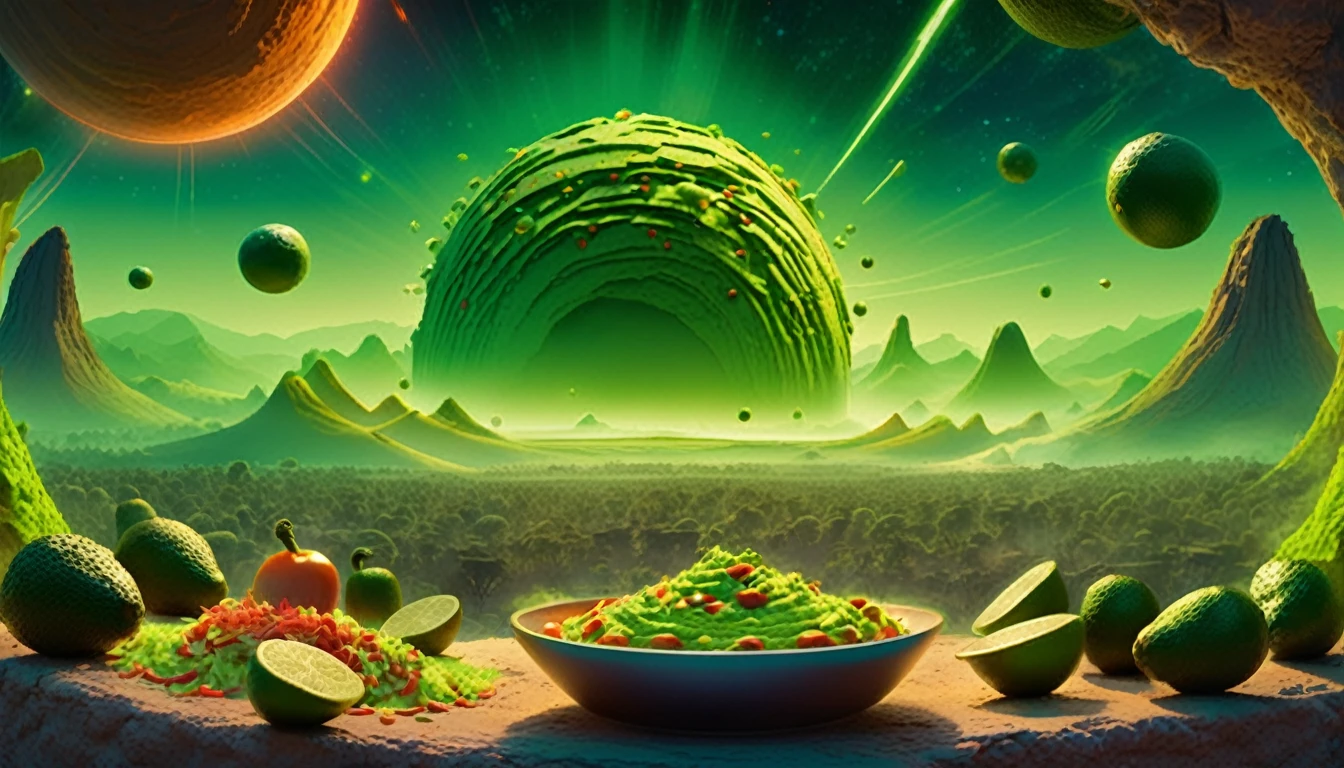 concept art (designed by Michael Hutter:1.2) , digital art, Anxious guacamole, soft lighting, Depth of field 100mm, Interplanetary magnetic field, stylized, extremely beautiful, CivitAI Fusion Style . digital artwork, illustrative, painterly, matte painting, highly detailed