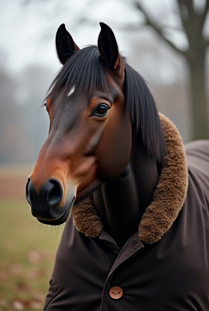 Horse in a coat 