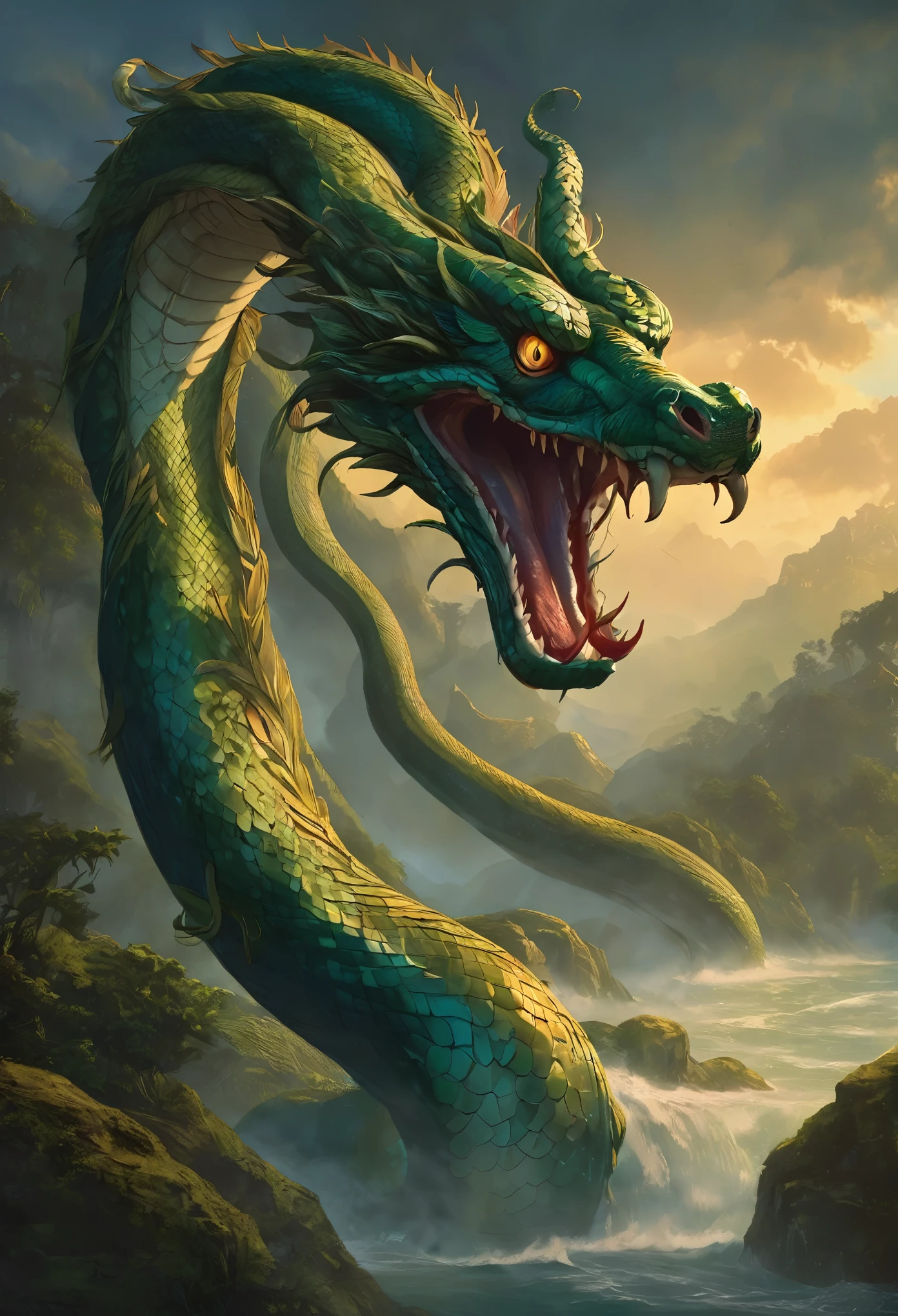 Create a detailed backstory for the Gorgon Serpent, exploring its origins, its relationship with other mythical creatures, and the legends that surround it. Consider how it interacts with humans and what moral lessons its tale might convey.