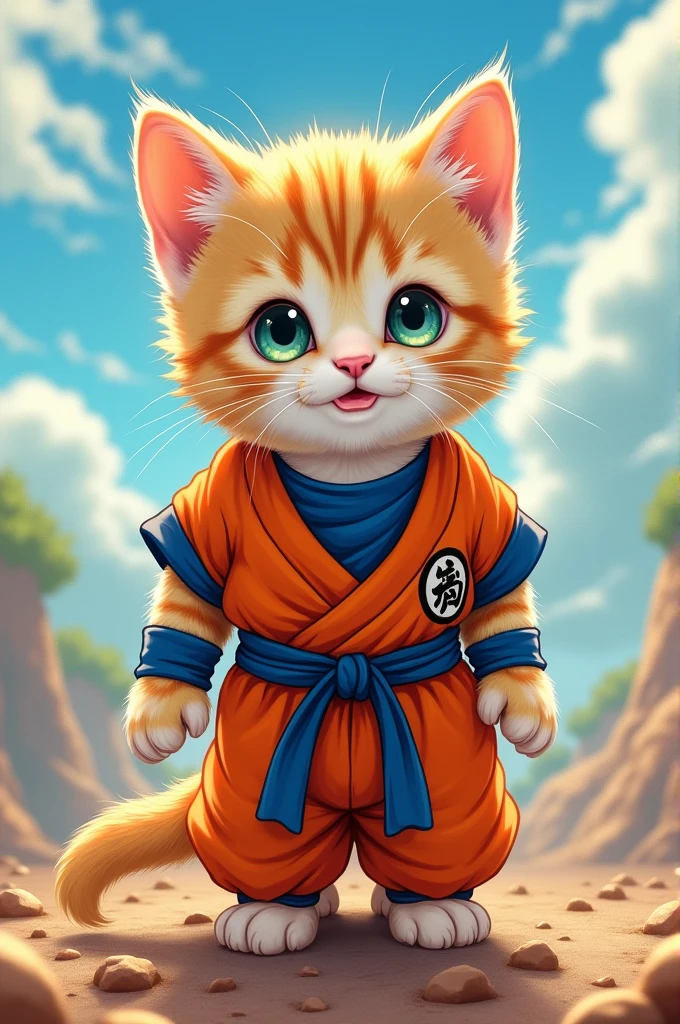 Kitten dressed as Goku