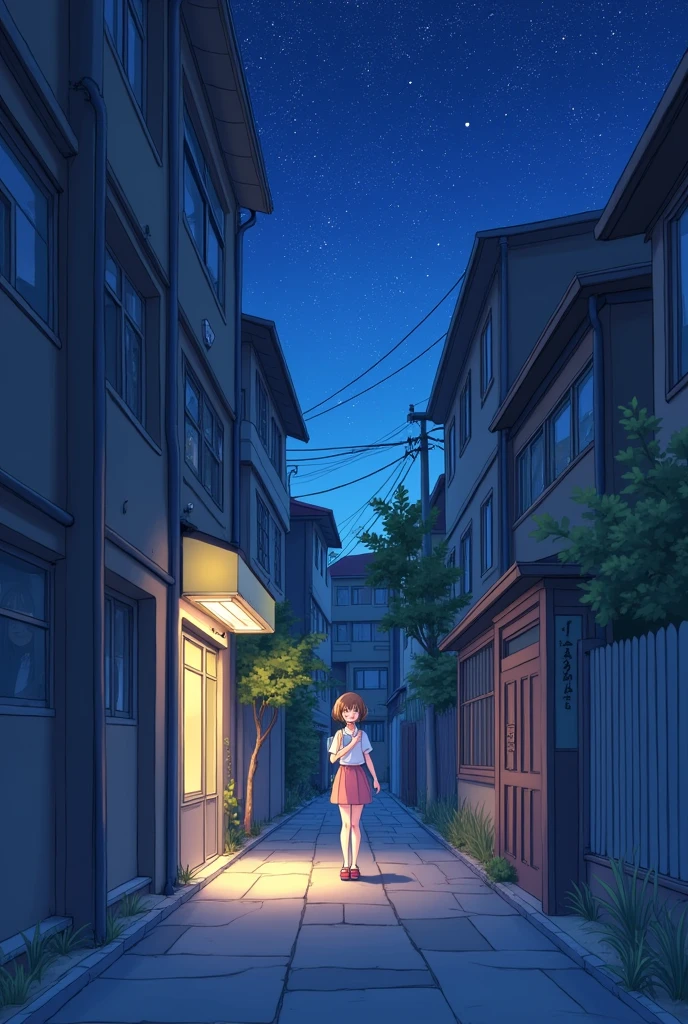 cartoon，หนังสือcartoonสไตล์ฮ่องกง，สไตล์cartoonเฟิงหยุน，（（（cartoonแยก））），（（（กระดานเรื่องราวcartoon））），Two-dimensional images，Estilo de Makoto Shinkai，Makoto Shinkai&#39;s manga works，teenage girl，Narrow city streets，starry sky，Lively with color，Too realistic，Realistic Ultra Photo，Very detailed，Smooth lines，High quality，8ก，Masterpiece