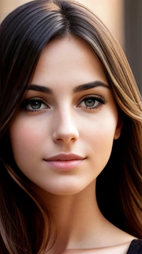 A beautiful young Italian woman focus on face photo with color